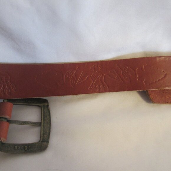 Century Canada Southwestern Style Leather and Beaded Belt, Size 35" J893 - Picture 6 of 9